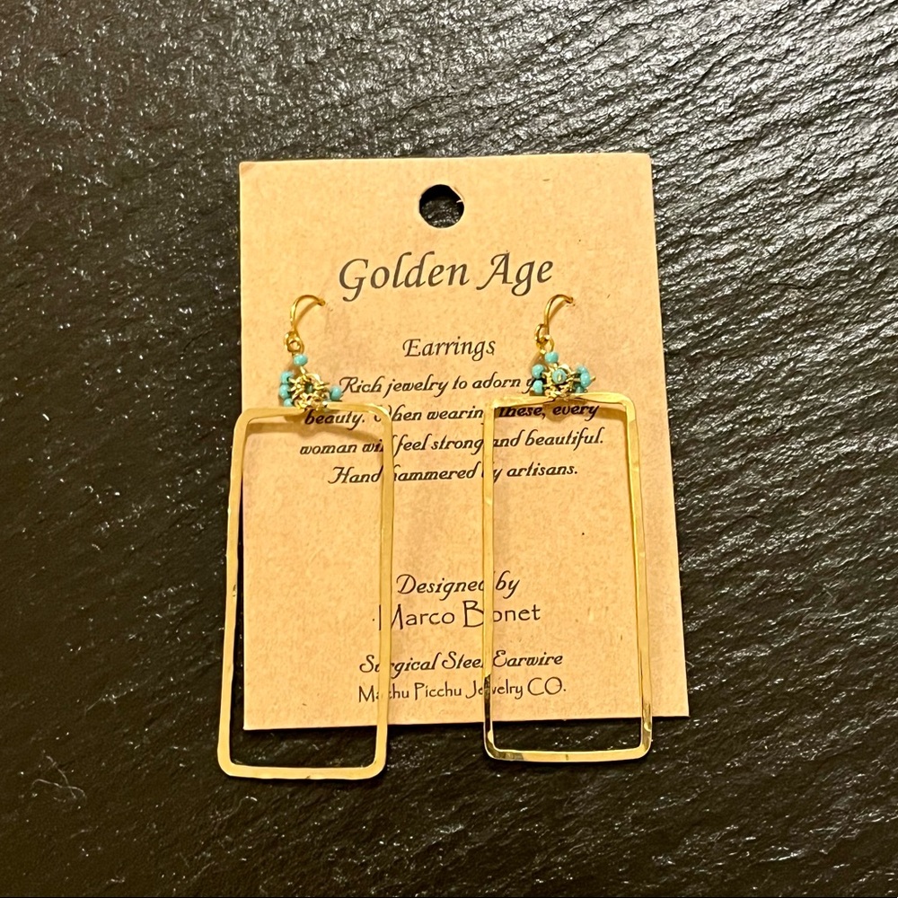 Boho Golden Age Machu Picchu Jewelry Co Steel Ear-wire Earrings By Marco Bonet
